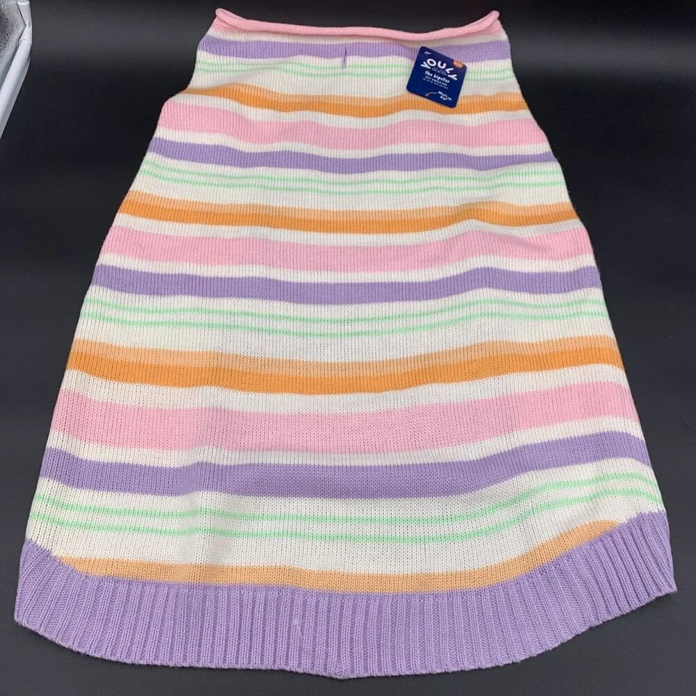 Youly Dog‎ Pet Sweater CostumeXXXL Striped Ribbed Knit The Hipster 25-27 Inches